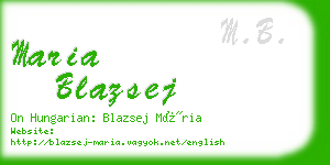 maria blazsej business card